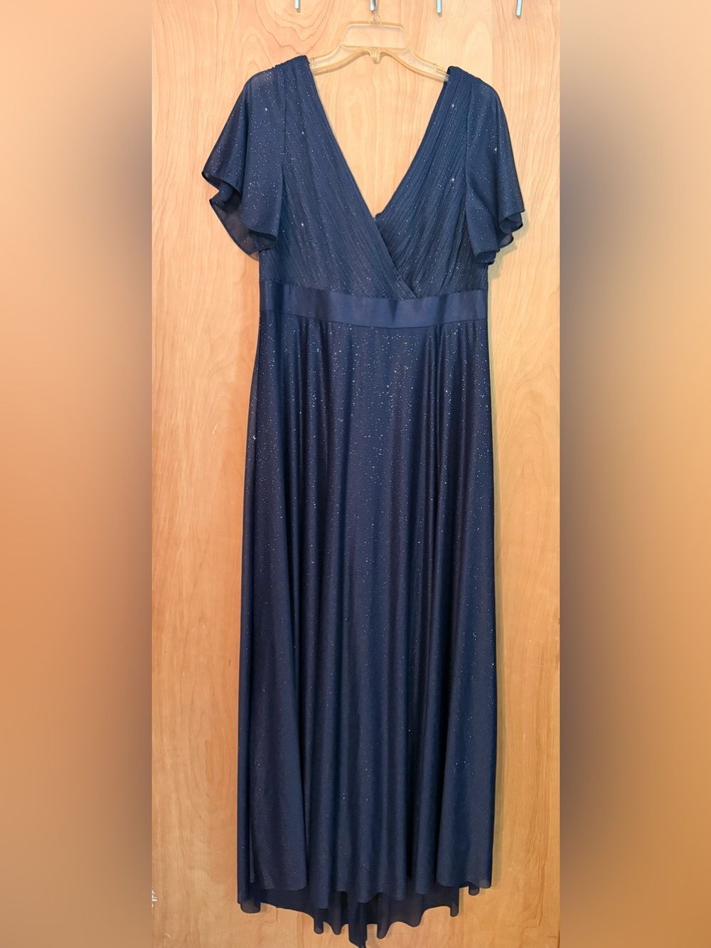 Ever Pretty Navy Sparkle V-Neck Evening Gown